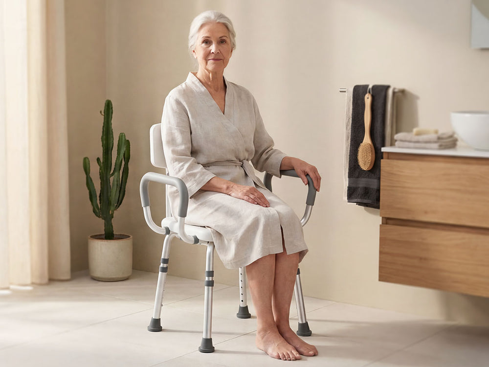 HOMLAND SHC20 convertible shower chair for safe bathing and flexible bathroom use
