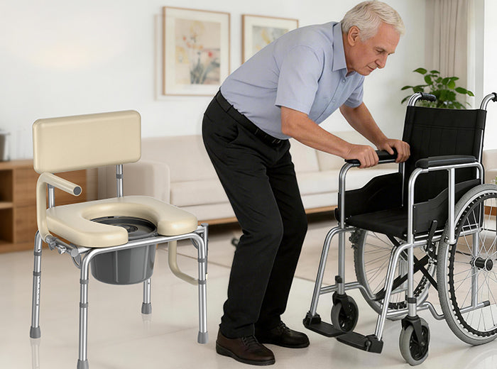 HOMLAND C12 positioned beside a wheelchair for side transfer support