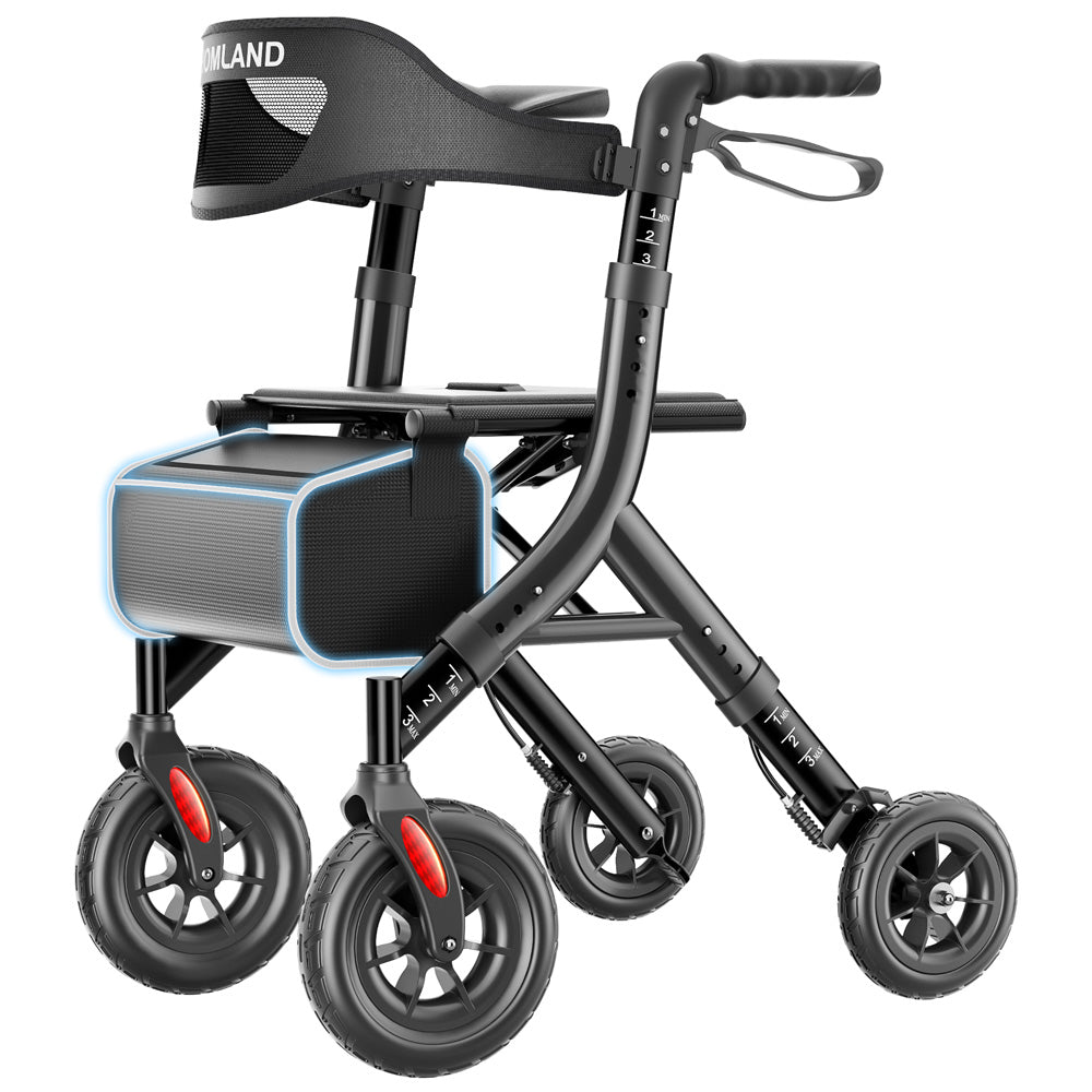 R5S Ultra Lightweight Travel Rollator Walker with Seat