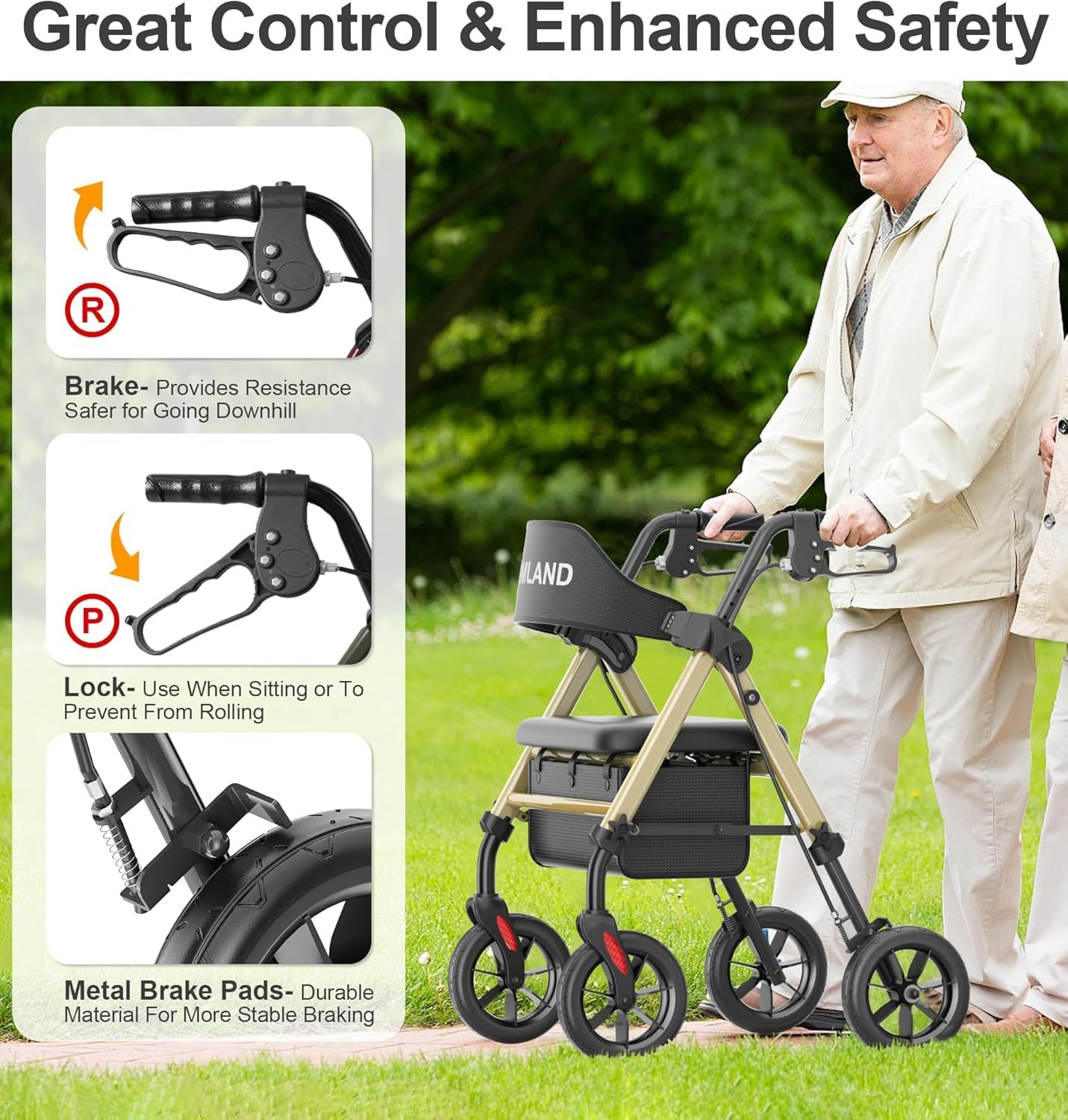 RW410  Walkers for Seniors with Seat
