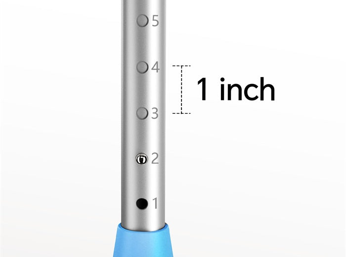 Adjustable legs on HOMLAND SHC10 shower chair with 14 to 19 inch seat height range
