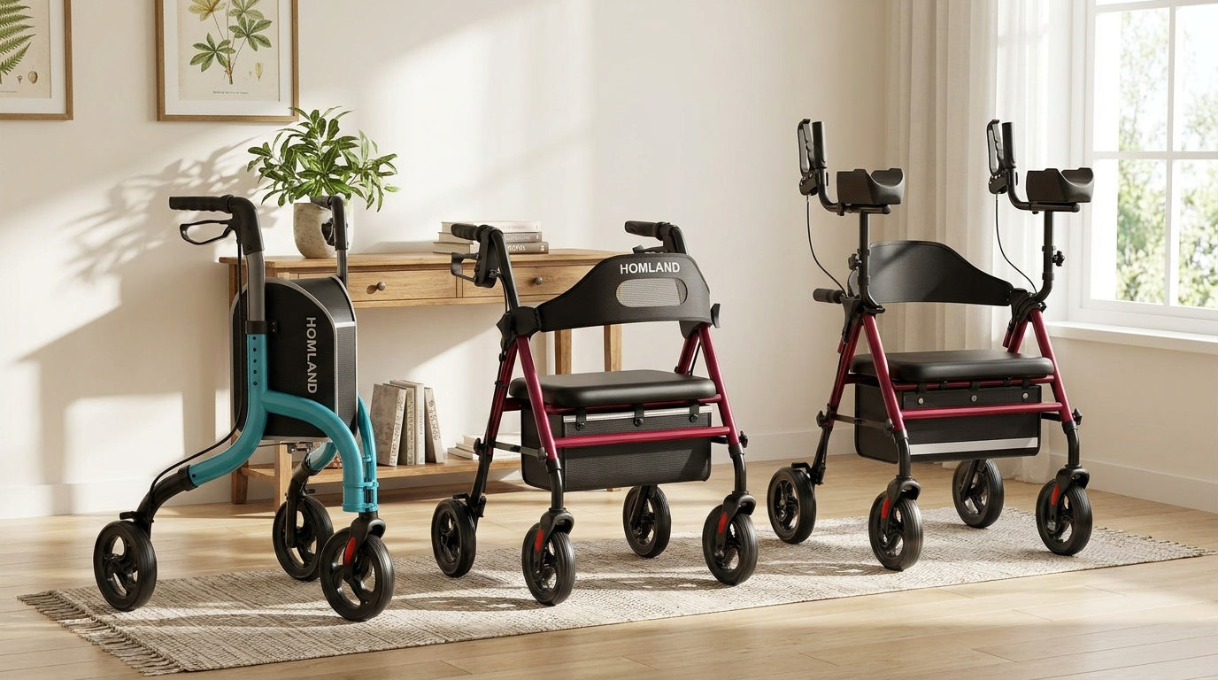 Person using a HOMLAND rollator at home